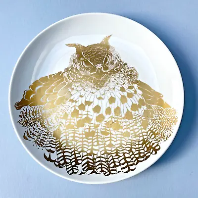 Buy Vintage Retro Gustavsberg Paul Hoff Gold OWL Bird Swedish Pottery 9.5  Plate VGC • 14.99£