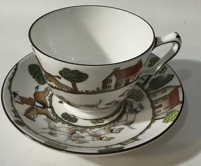 Buy Hunting Scene Teacup Crown Staffordshire Tea Cup And Saucer Set Bone China • 33.62£