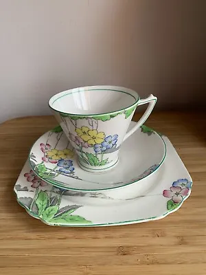 Buy Vintage / Art Deco Trio China Tea Set Heathcote China The Lea Plates Saucer • 11.20£