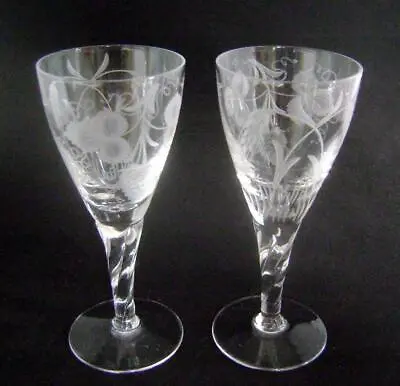 Buy Pair Stuart Crystal Richelieu Pattern Hand Cut English Lead Glasses 13.5 Cm • 22£