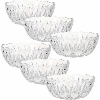 Buy NEW 6 Piece Set High Quality Crystal Clear Glass Fruit Bowl Trifle Salad Desert  • 11.99£