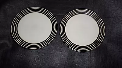 Buy Denby Intro Stripes Black & Cream 2 X Side Plates • 6.45£