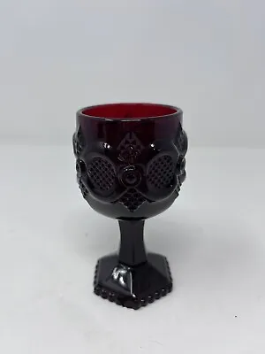 Buy Avon 1876 Cape Cod Collection Ruby Red Wine Goblet 4 5/8” Tall Beautiful! • 5.69£
