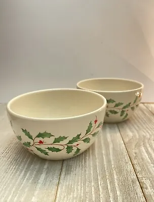 Buy Lenox Holiday Dimension Stackable Bowls Set Of 2 Holly Berries 5” • 28.67£