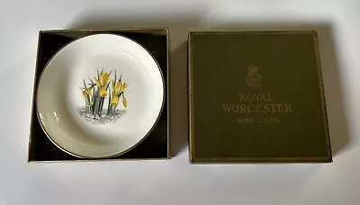 Buy Royal Worcester Fine Bone China Daffodil Pin Dish Made In England Boxed Vintage • 5£
