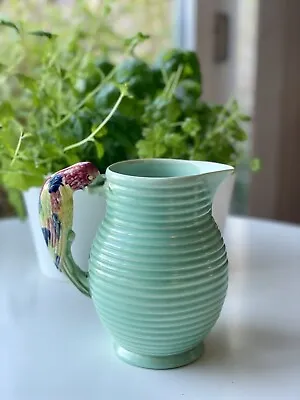 Buy Vintage Shorter & Sons Green Jug With Hand Painted Parrot Handle • 29.99£