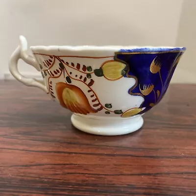 Buy Gaudy Welsh Staffordshire Porcelain Tulip Antique 2 1/8  Cup 1850 • 6£