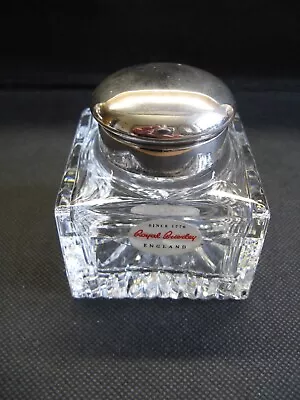 Buy Vintage Royal Brierley Crystal Cut Glass Inkwell With Silver Plated Hinged Lid • 16£