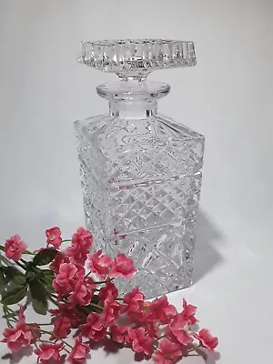 Buy Crystal Glass Decanter With Stopper - Clear, Cut, Square, Heavy  • 17.99£