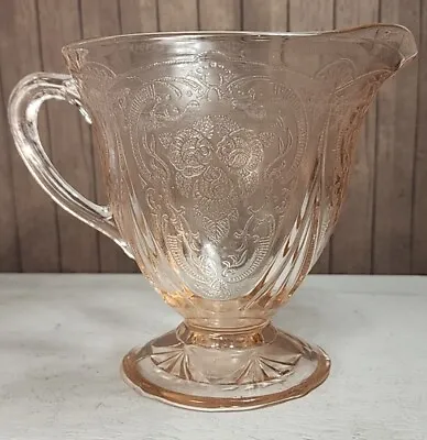 Buy 1930s Hazel Atlas Royal Lace Pink Depression Glass Footed Creamer Flawless EAPG! • 18.94£