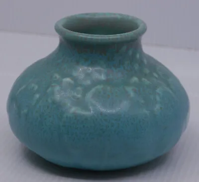 Buy 1935 Rookwood Art Pottery Vase, 6352 Clover Pattern In Matte Blue, 3.25 Inches • 104.26£