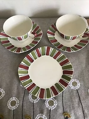 Buy MIDWINTER FASHION SHAPE 2 X Cup And Saucer And Plate. Unusual Pattern  • 10£