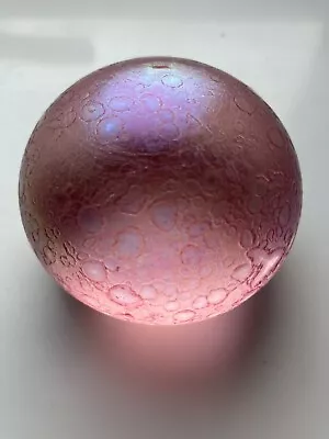 Buy Vintage Heron Glass Beautiful Textured Pink Iridescent Paperweight Vgc • 16.99£