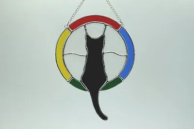 Buy Stained Glass Rainbow Cat At A Rainy Window Hanger/Suncatcher Gift/Decoration • 40£