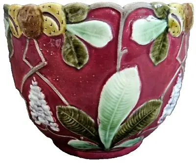 Buy Rare Art Nouveau Flower Pot / Cachepot With Chestnuts Around 1910 / Eichwald • 333.97£