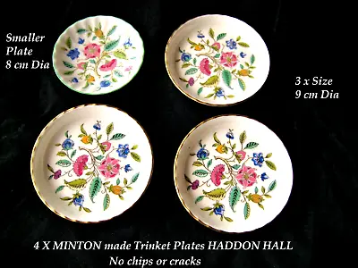 Buy 4 X MINTON Fine Bone China Haddon Hall Floral Trinket Plates  Free UK Postage • 9.99£