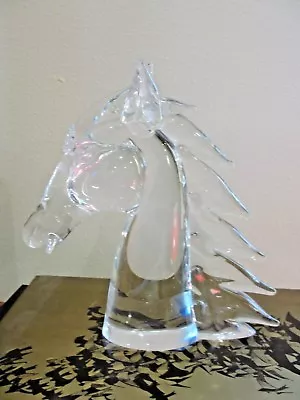 Buy 8  Signed  ROBIN  Venezia Art Glass Horse Sculpture Figurine Paperweight CLEAR  • 121.23£