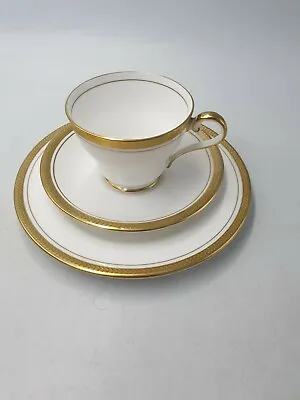 Buy Aynsley Elizabeth 7947 Bone China Tea Cup Saucer Side Plate Gold Leaf Band 3pc • 24.99£