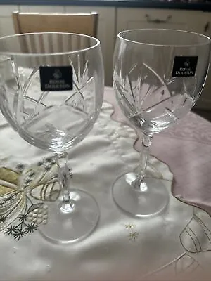 Buy Pair Of Royal Doulton Lead Crystal Red Wine Glasses  • 10£