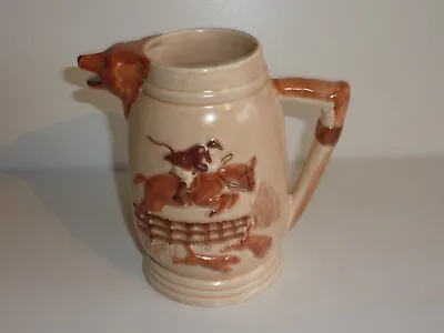 Buy Vintage Portland Pottery Milk Jug - Fox Hunting - Fox & Hounds - PPC • 5.95£