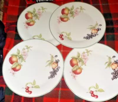 Buy 4 X St Michael Ashberry Dinner Plates 27cm Fine China Made In UK Fruit Pattern • 10£