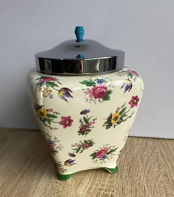 Buy Midwinter Porcelain Burslem Floral Jar W/ Lid / Biscuit Barrel. 1940’s • 8.99£