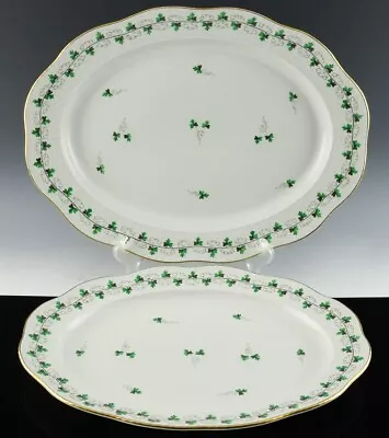 Buy Set 2 Herend Hungary Persil Pattern Hand Painted Porcelain Serving Platter Trays • 20.82£