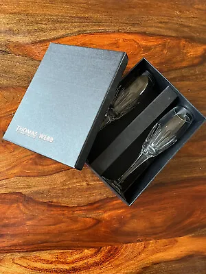 Buy Thomas Webb Crystal Champagne Flutes Glasses 10” • 37.50£
