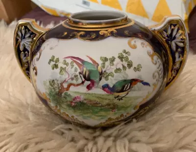 Buy Vintage George Jones And Sons Decorative Crescent Vase Pheasant Theme • 19£