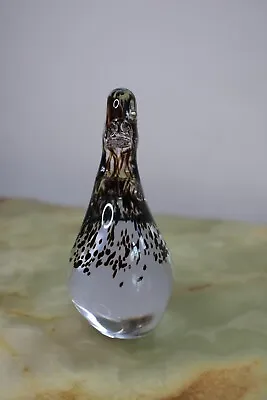 Buy Wedgwood Glass Duck Paperweight Brown Clear Speckled Vintage 1970's • 20£