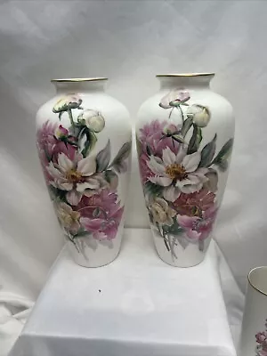 Buy Vintage Noritake Nippon Toki Kaisha Bone China Vase 9 Signed Set Of 2  Floral • 122.85£