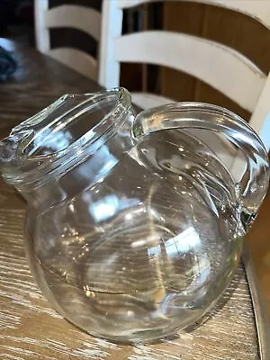 Buy Vintage Clear Ball Water Pitcher With Gold Bands & Ridges • 17.91£