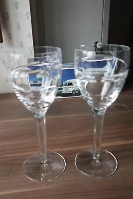 Buy 2 Stuart Crystal  Aura  Wine Glasses By Jasper Conran 10  Tall Lovely Condition • 120£