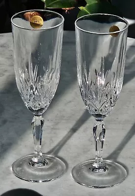 Buy Capri Crystal Champagne Flutes 24% Lead Clear Cut Glasses 150 Ml 20 Cm Italy-C13 • 12.99£