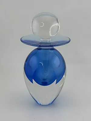 Buy Signed M. Michael Trimpol Studio Art Glass Blue Perfume Bottle With Dauber 6.5” • 165.77£