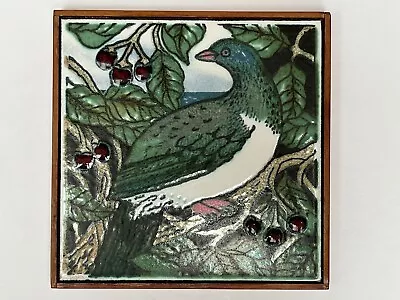 Buy Vintage Pottery Tile Trivet Wood Pigeon Bird Hand Made Waipu Studio New Zealand • 20£