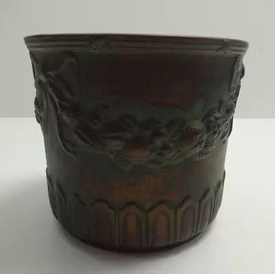 Buy Vintage Planter Art Nouveau Ceramic Pot Bronze Metal Patina Finish Interiors • 49.99£
