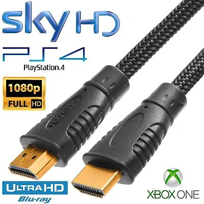 Buy 1m - 5m Metre HDMI Cable Fast Speed HD 3D ARC 1080p For PS3 PS4 XBOX SKY TV • 0.99£