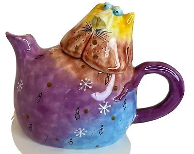 Buy Joy Cats Teapot HP Rainbow Stars Diamonds Studio Designworks Blue/Purple Decor • 9.45£