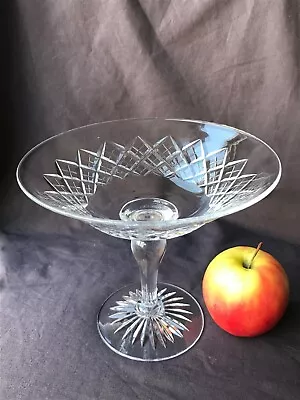 Buy Vintage Cut Glass Taza Footed Pedestal Bowl For Sweets /Fruits Quality cut Glass • 12£