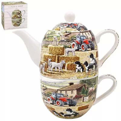 Buy Tea For One Collie & Sheep Fine China Ceramic One-Person Tea Set Single Serve • 18.50£