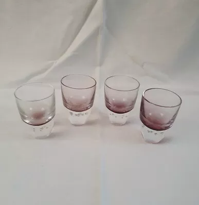 Buy ❀ڿڰۣ❀ STUDIO ART GLASS Set Of 4 OMBRE AMETHYST MAUVE PINK Bubble SHOT GLASSES ❀ • 24.99£