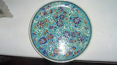 Buy CELEBI CINI FABRIKASI TURKISH FLOWER CERAMIC LARGE BLUE PLATE 12  300mm • 18£