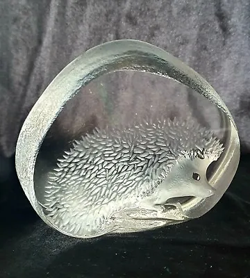 Buy Mats Jonasson Kosta, Hedgehog Sculptured Lead Glass Paperweight 545g • 8.50£