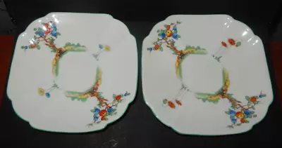 Buy Art Deco Shelley Crabtree Queen Anne Two X Saucers C.1929 • 14£