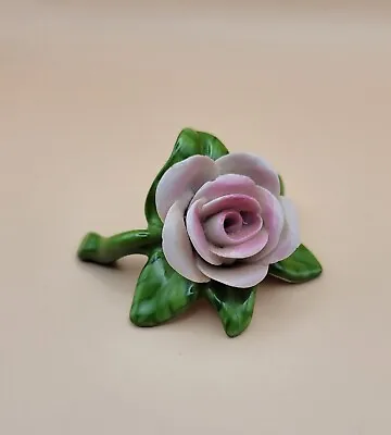 Buy AK Kaiser West Germany Porcelain Pink Rose With Stem • 14.21£