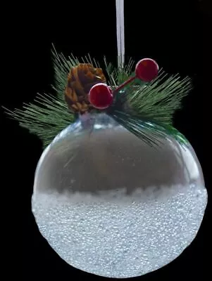 Buy 8cm Clear Frost Bauble Snow Glass Christmas Xmas Tree Hanging Decoration Balls • 3.99£