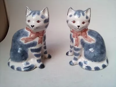 Buy Rye Pottery 2 Cat Figures 14 Cm • 34£