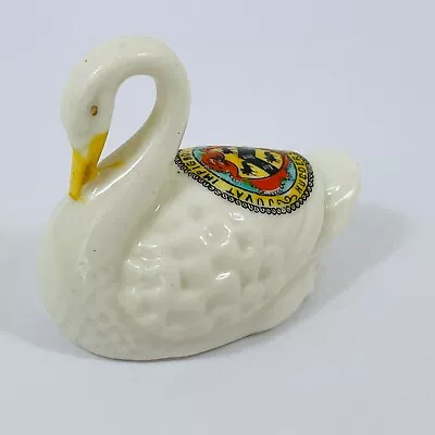 Buy Crested China Swan Huddersfield Crest Willow Art Longton • 4.99£