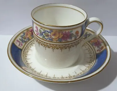 Buy  Vintage Cauldon China England Flowers & Blue Border Espresso Coffee Cup &saucer • 7£